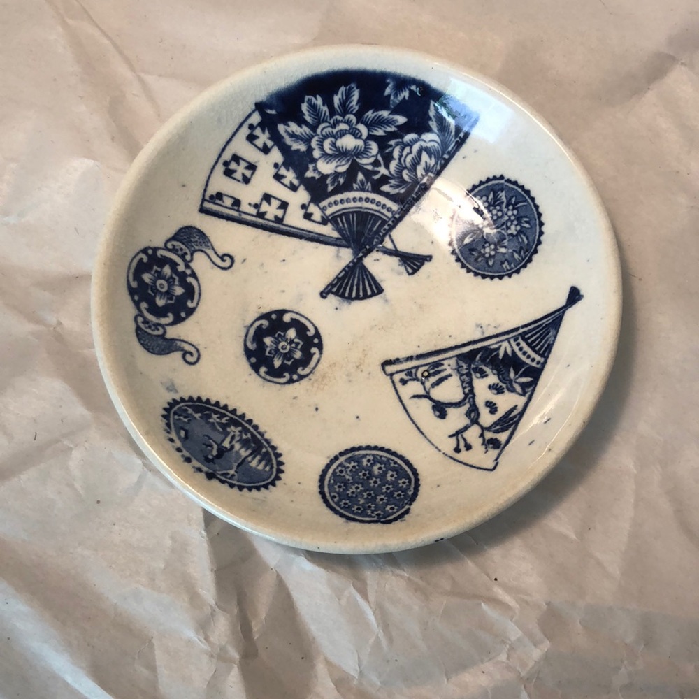 Allerton Childs Cobalt Blue ‘PERSIA’  Saucer c 1870 Miniature Staffordshire